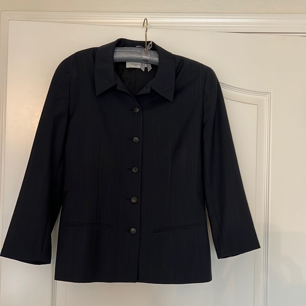 Peserico navy blazer, unstructured, subtle pinstripes
